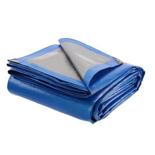 Lona Impermeable para Exterior con Ojales de Aluminio y Esquinas Reforzadas, 3 x 4 (Varios Tamaños), Color Azul, Multiusos, Polietileno (PE), TBS032